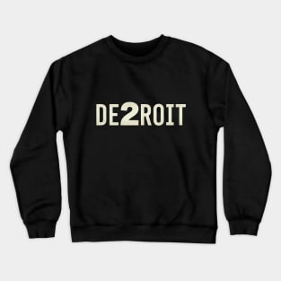DE2ROIT Distressed Logo Crewneck Sweatshirt